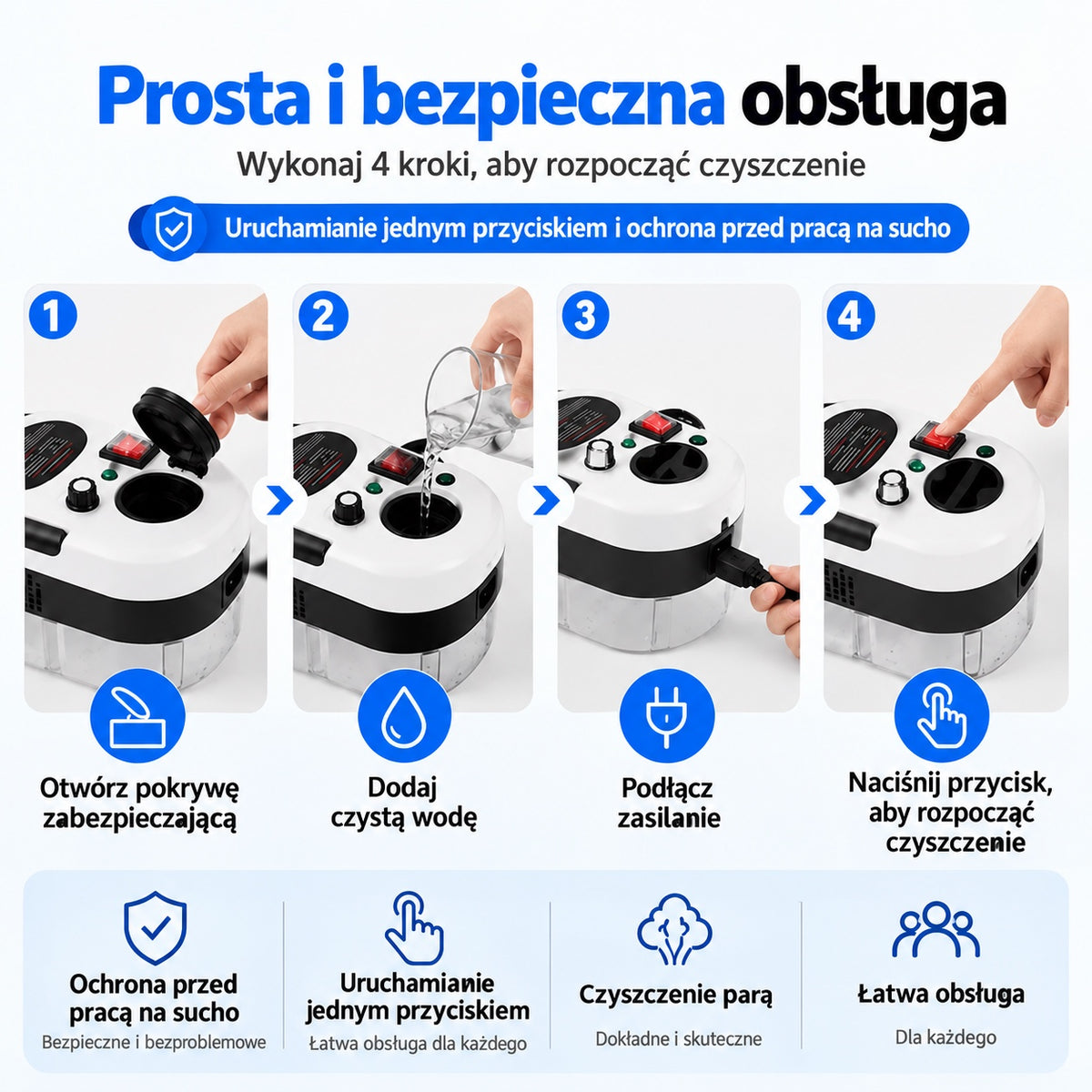 Steamix prosta i bezpieczna obsługa
